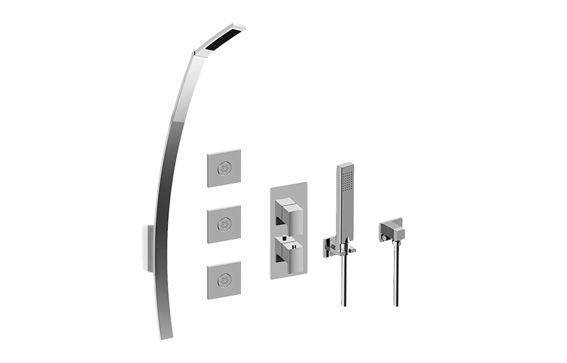 Sade/Targa M-Series Full Thermostatic Shower System w/Diverter Valve (Rough & Trim)  in Multiple Finishes