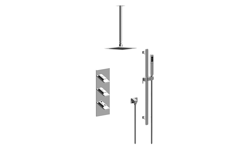 Sade/Targa M-Series Thermostatic Shower System - Shower with Handshower (Rough & Trim)  in Multiple Finishes