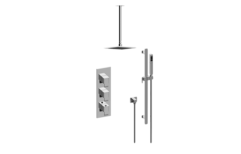 Qubic M-Series Thermostatic Shower System - Shower with Handshower (Rough & Trim)  in Multiple Finishes