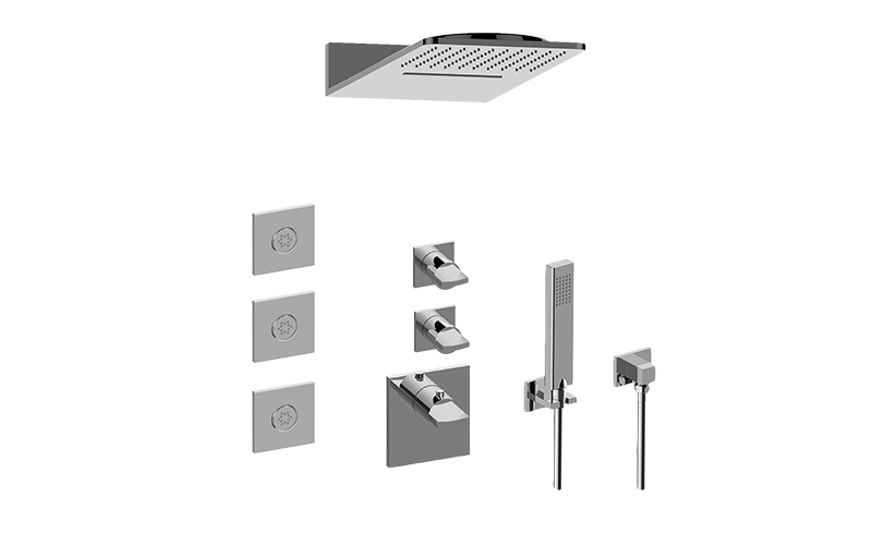 Aqua-Sense Full Square Thermostatic Shower System in Multiple Finishes