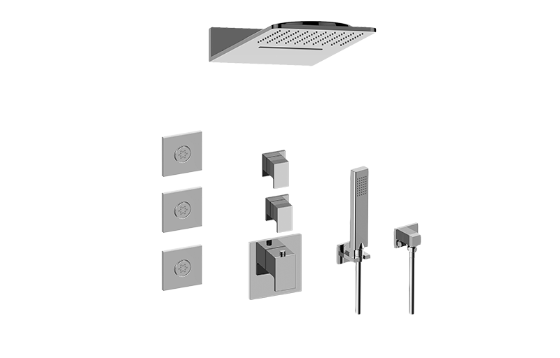 Aqua-Sense Full Square Thermostatic Shower System in Multiple Finishes