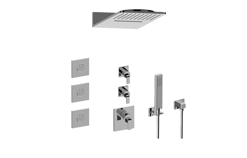 Aqua-Sense Full Square Thermostatic Shower System in Multiple Finishes