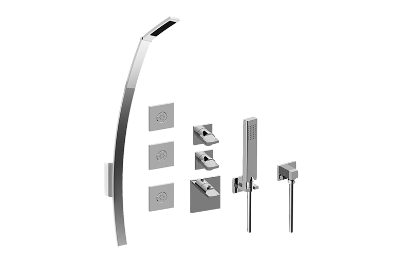 Sade/Targa M-Series Full Thermostatic Shower System (Rough & Trim)  in Multiple Finishes