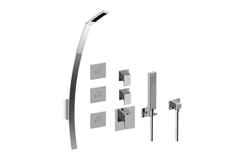 Solar M-Series Full Thermostatic Shower System (Rough & Trim)  in Multiple Finishes