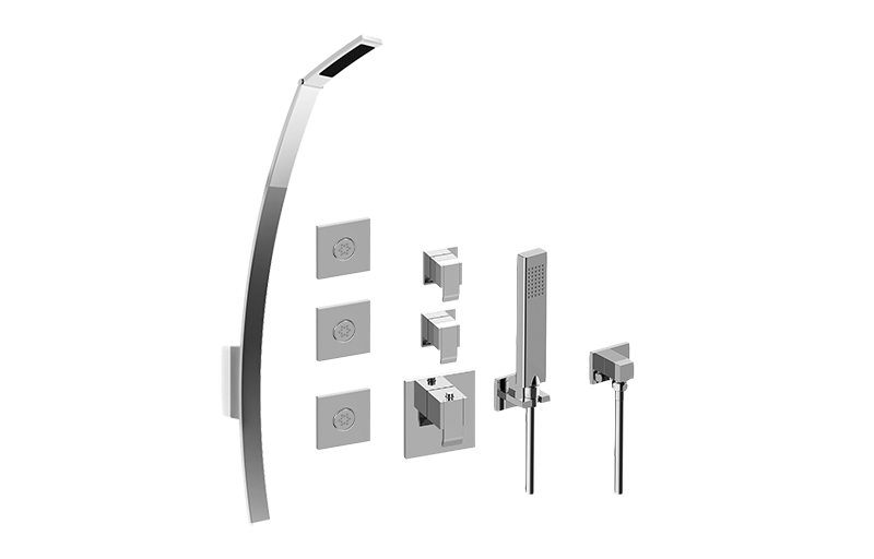 Qubic M-Series Full Thermostatic Shower System (Rough & Trim)  in Multiple Finishes