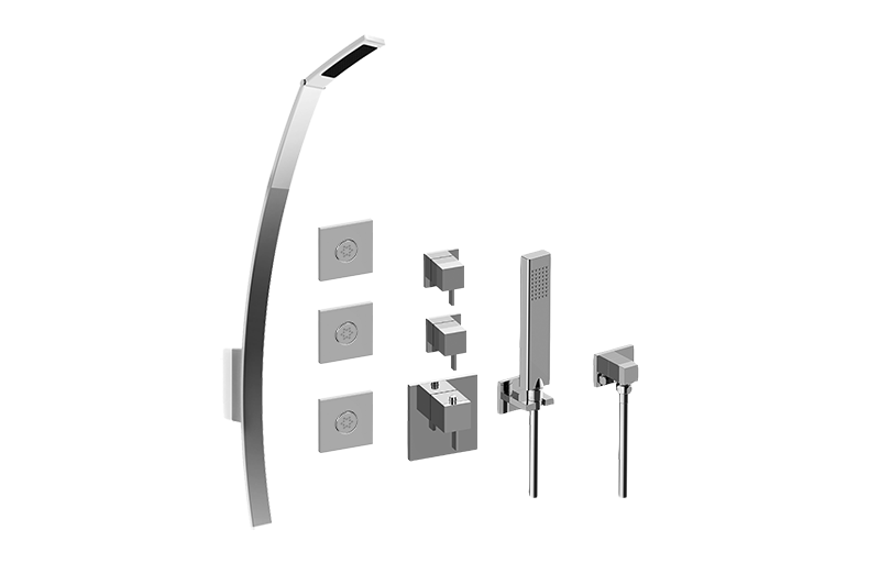 Qubic Tre M-Series Full Thermostatic Shower System (Rough & Trim)  in Multiple Finishes