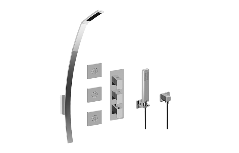 Solar M-Series Full Thermostatic Shower System (Rough & Trim)  in Multiple Finishes