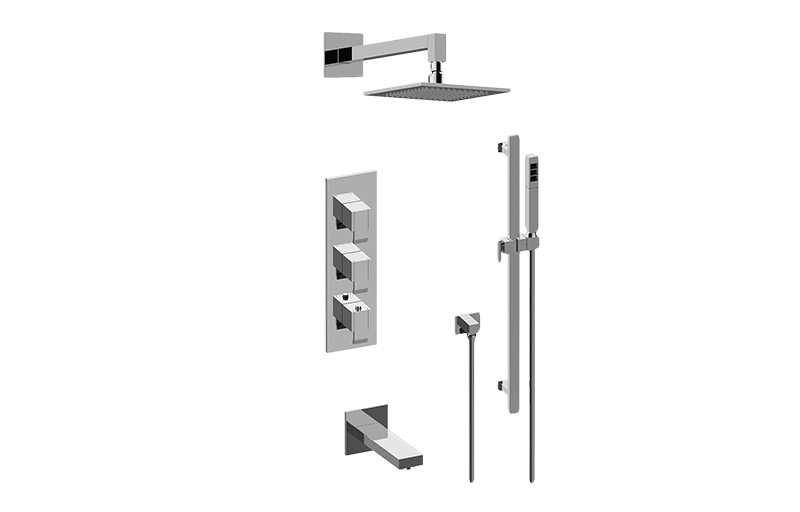 Qubic M-Series Full Thermostatic Shower System (Rough & Trim)  in Multiple Finishes