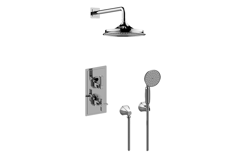 Finezza UNO M-Series Thermostatic Shower System Shower with Handshower (Rough & Trim)  in Multiple Finishes