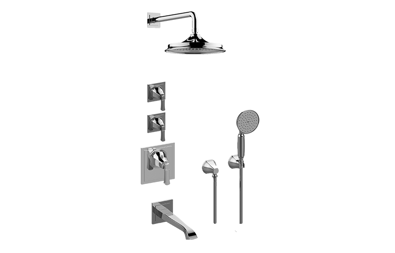 Finezza UNO M-Series Thermostatic Shower System Tub and Shower with Handshower (Rough & Trim)  in Multiple Finishes