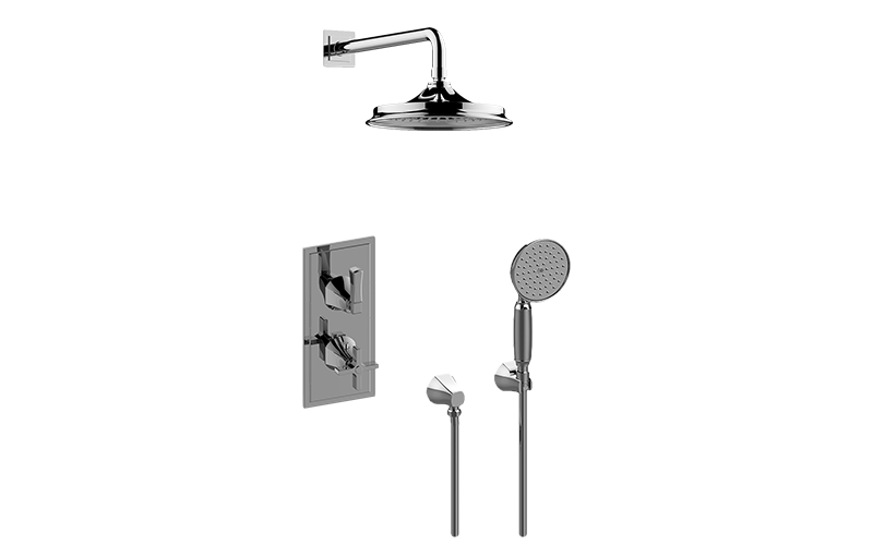 Finezza DUE M-Series Thermostatic Shower System - Shower with Handshower (Rough & Trim)  in Multiple Finishes