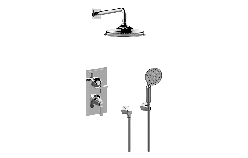 Finezza DUE M-Series Thermostatic Shower System - Shower with Handshower (Rough & Trim)  in Multiple Finishes