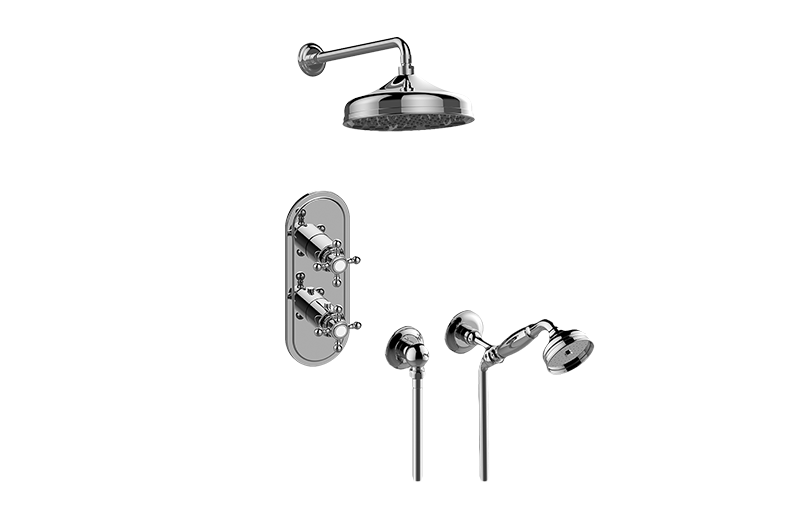 Adley M-Series Thermostatic Shower System - Shower with Handshower (Rough & Trim)  in Multiple Finishes