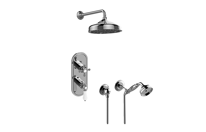 Adley M-Series Thermostatic Shower System - Shower with Handshower (Rough & Trim)  in Multiple Finishes