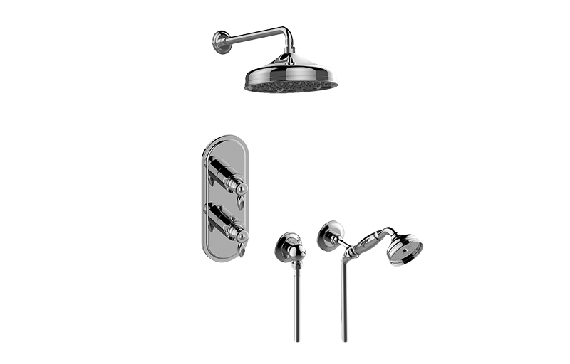 Topaz M-Series Thermostatic Shower System - Shower with Handshower (Rough & Trim)  in Multiple Finishes