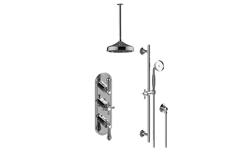 Adley M-Series Thermostatic Shower System - Shower with Handshower (Rough & Trim)  in Multiple Finishes
