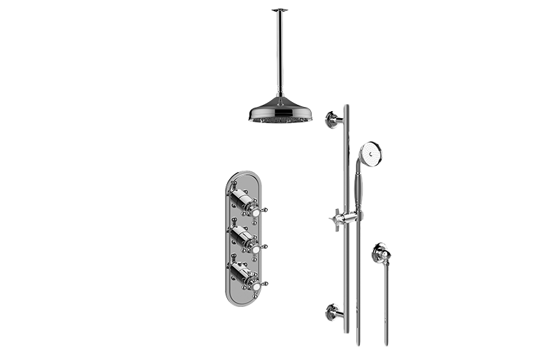 Adley M-Series Thermostatic Shower System - Shower with Handshower (Rough & Trim)  in Multiple Finishes