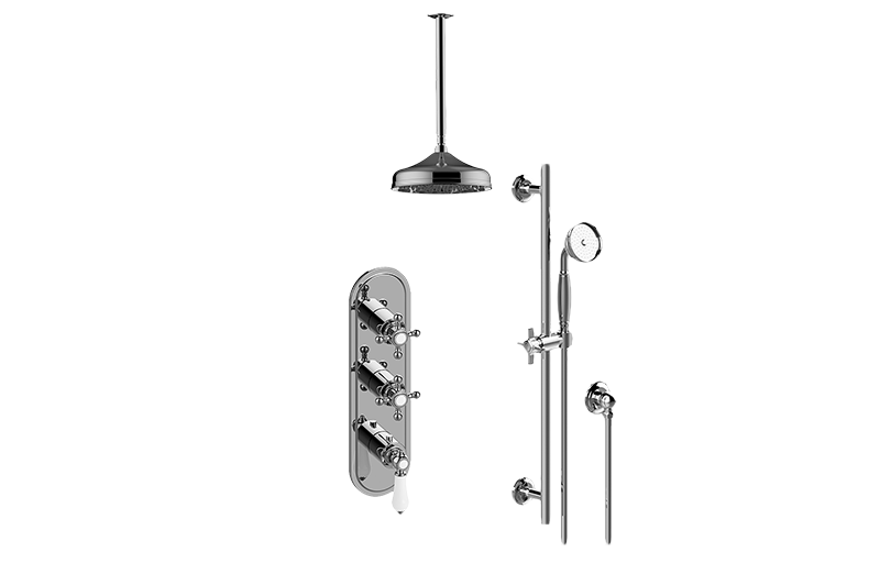 Adley M-Series Thermostatic Shower System - Shower with Handshower (Rough & Trim)  in Multiple Finishes