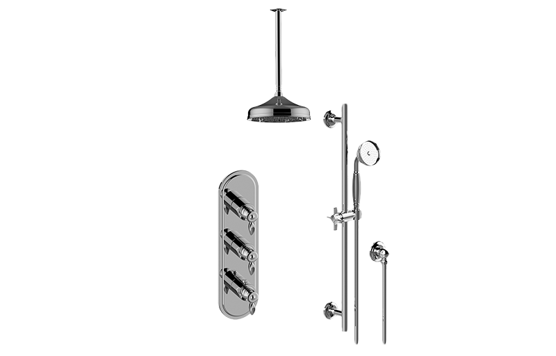 Topaz M-Series Thermostatic Shower System - Shower with Handshower (Rough & Trim)  in Multiple Finishes