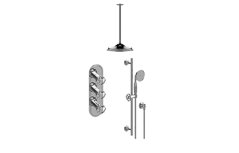 Vintage M-Series Thermostatic Shower System - Shower with Handshower (Rough & Trim)  in Multiple Finishes