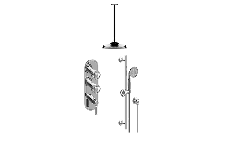 Vintage M-Series Thermostatic Shower System - Shower with Handshower (Rough & Trim)  in Multiple Finishes