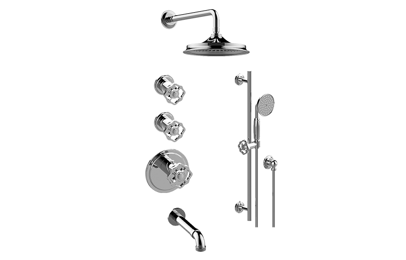 Vintage M-Series Thermostatic Shower System - Tub and Shower with Handshower (Rough & Trim)  in Multiple Finishes