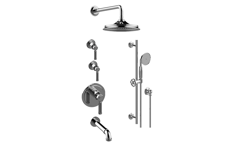 Vintage M-Series Thermostatic Shower System - Tub and Shower with Handshower (Rough & Trim)  in Multiple Finishes