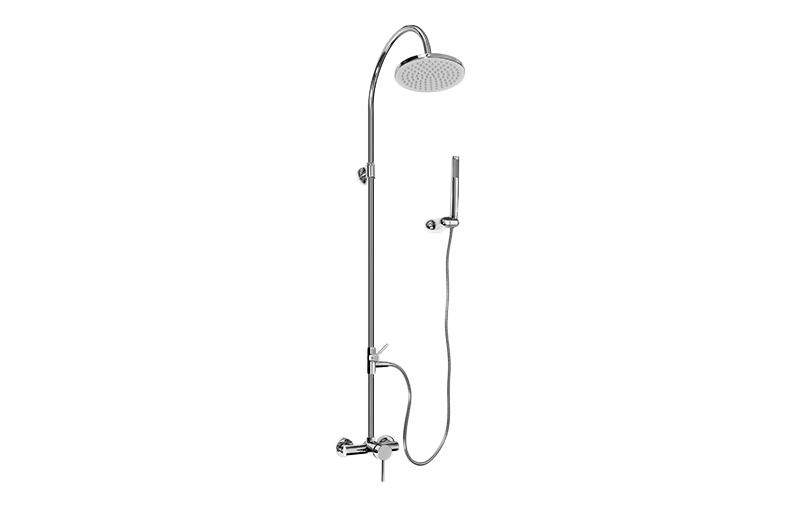 Graff - M.E. Exposed Shower System in Polished Chrome Finish - Architectural White - GX-6170-LM3F-WT