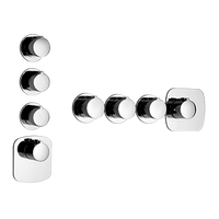 Gessi - Ingranaggio - TRIM PARTS ONLY External parts for thermostatic with 3 volume controls 
 - Chrome - 39646#031