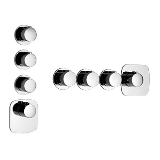 Gessi - Ingranaggio - TRIM PARTS ONLY External parts for thermostatic with 3 volume controls 
 - Chrome - 39646#031