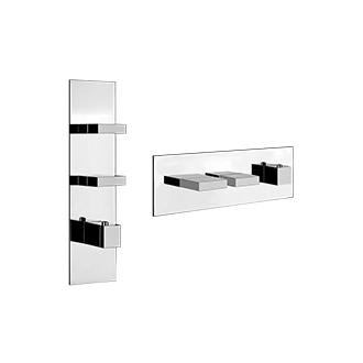 Gessi - Rettangolo - TRIM PARTS ONLY External parts for thermostatic with 2 volume controls
 - Chrome - 39712#031