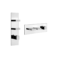 Gessi - Rettangolo - TRIM PARTS ONLY External parts for thermostatic with 2 volume controls
 - Chrome - 39712#031