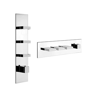 Gessi - Rettangolo - TRIM PARTS ONLY External parts for thermostatic with 3 volume controls
 - Chrome - 39714#031