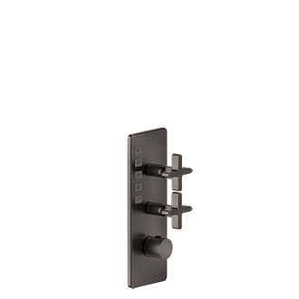 Gessi - Inciso - TRIM PARTS ONLY External parts for 5-way thermostatic diverter with volume control - Cross Handles
 - Chrome - 58240#031