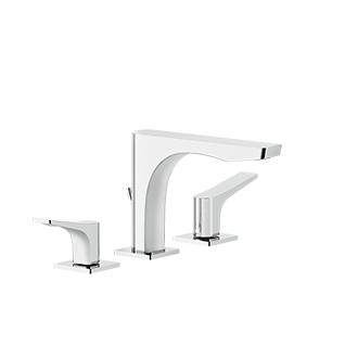 Gessi - Rilievo - Widespread washbasin mixer with pop-up assembly
 - Chrome - 59011#031