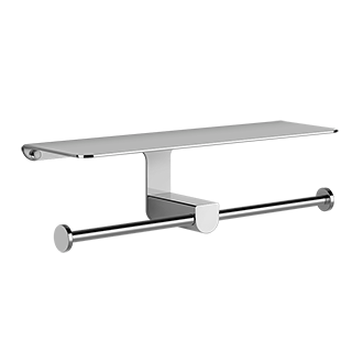 Gessi - Rilievo - Wall-mounted double tissue holder with cover - Chrome - 59450#031