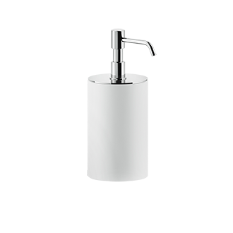 Gessi - Rilievo - Standing soap dispenser holder, white - Chrome - 59537#031