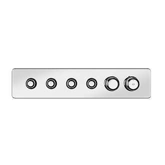 Gessi - Hi-Fi - TRIM PARTS ONLY External parts for thermostatic mixer for four simultaneous functions, with push-button on/off controls.
 - Chrome - 65226#031