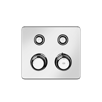 Gessi - Hi-Fi - TRIM PARTS ONLY External parts for thermostatic mixer for two functions, with push-button on/off control
 - Chrome - 65232#031