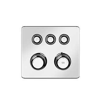 Gessi - Hi-Fi - TRIM PARTS ONLY External parts for thermostatic mixer for three functions, with push-button on/off control
 - Chrome - 65234#031