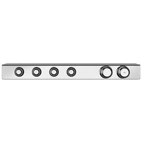 Gessi - Hi-Fi - TRIM PARTS ONLY External parts for thermostatic shelf mixer for four simultaneous functions, with push-button on/off controls. Shelf made of black frosted safety glass.
 - Chrome - 65256#031