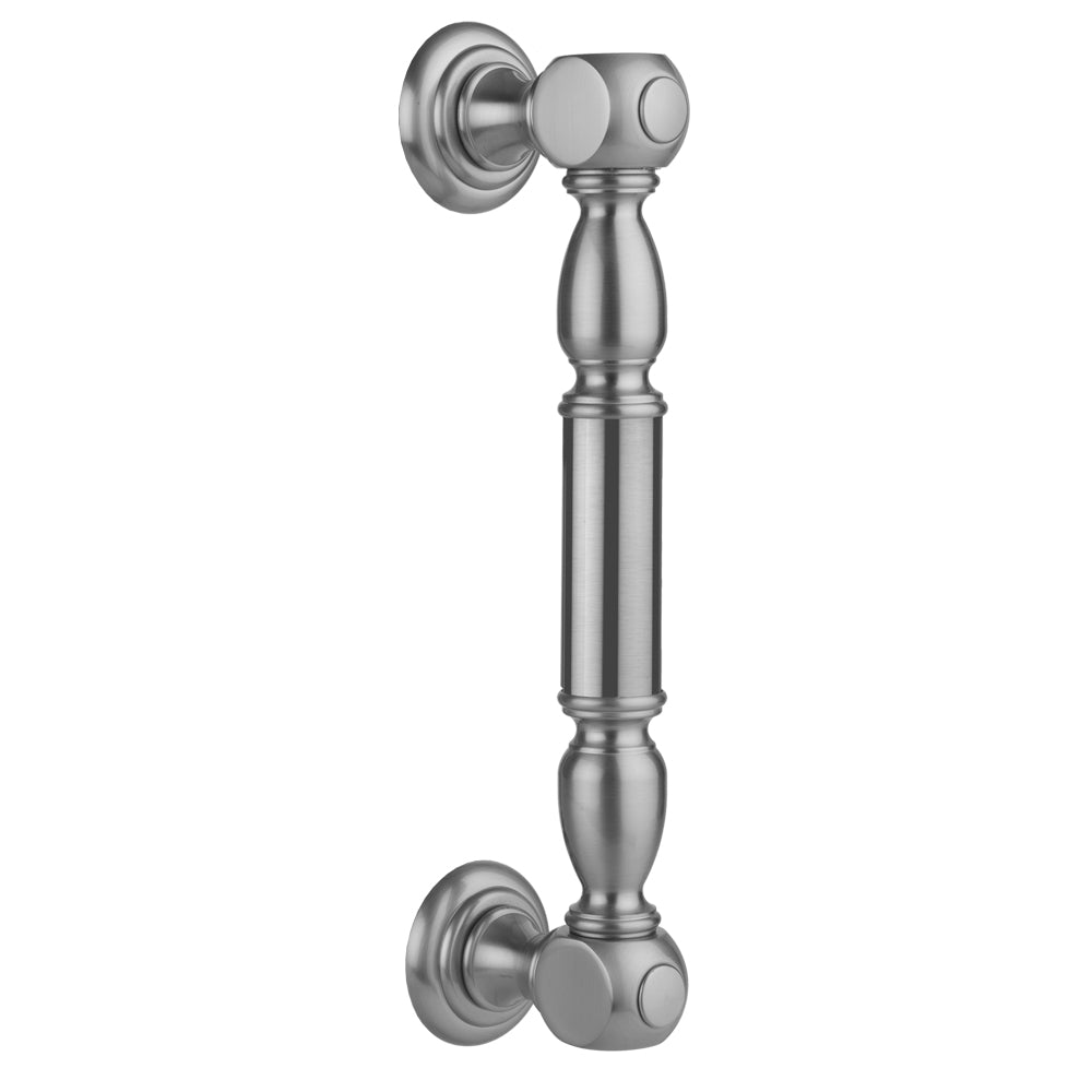 12" H20 Front Mount Shower Door Pull with Finials in Multiple Finishes