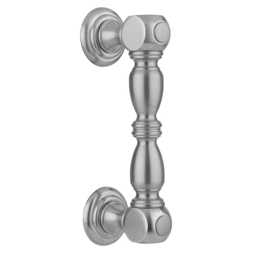 6" H20 Front Mount Shower Door Pull with Finials in Multiple Finishes