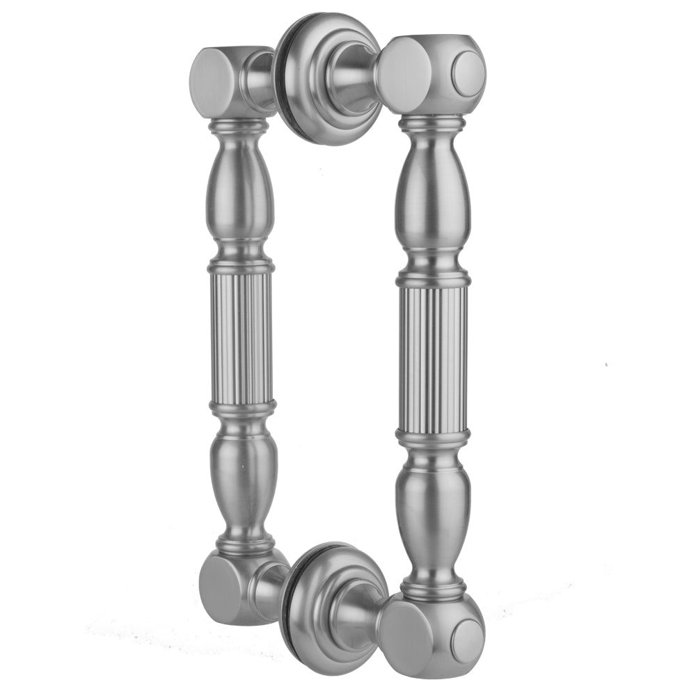 12" H21 Back to Back Shower Door Pull with Finials in Multiple Finishes