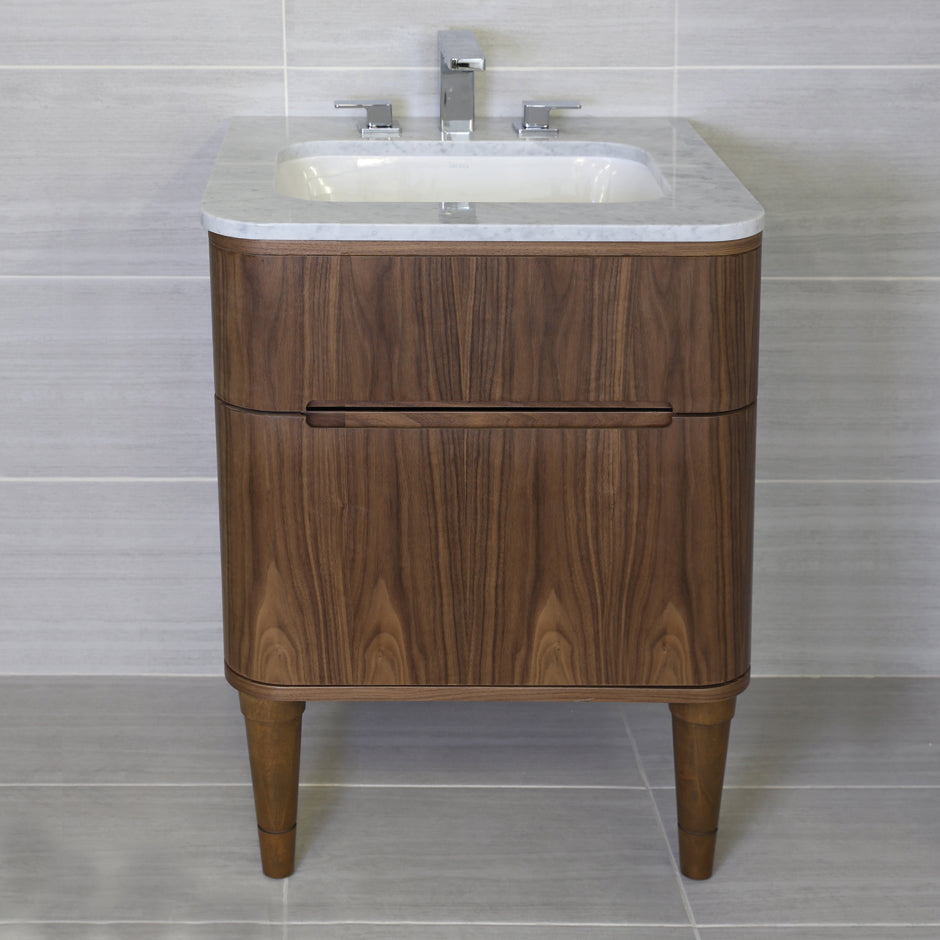 Wall-mount under counter vanity with a routed finger pull drawer. H27 LEG, H271T and H270 Bathroom Sink are all sold separately. W: 23 1/2", D:21 3/4", H: 22 1/4" - Maison&Co.