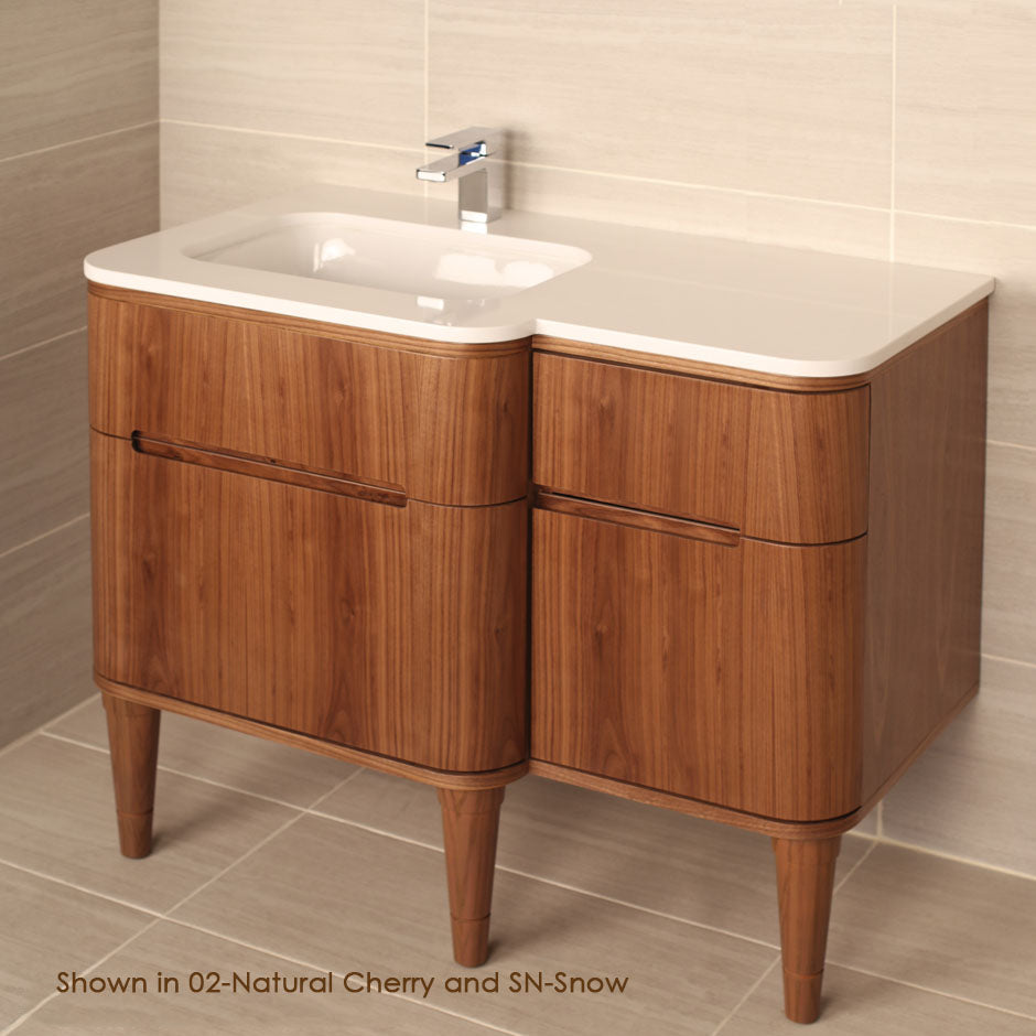 Solid Surface countertop for vanity H274L. W: 48", D: 22", H: 3/4". Available in 00-no faucet holes; 01-one faucet hole; 03-three faucet holes in 8" spread. - Maison&Co.