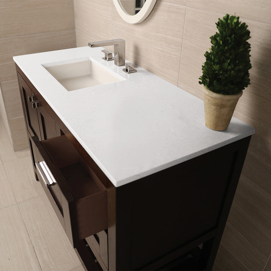 Countertop for vanity STL-F-36L  & STL-W-36L, with a cut-out for Bathroom Sink 5452UN. W: 36", D: 21", H: 3/4".