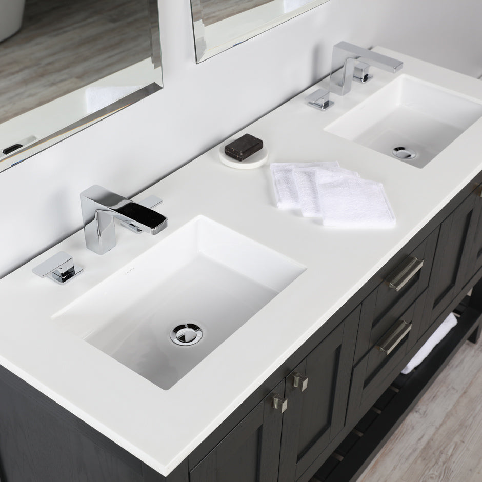 Countertop for vanity STL-F-72 & STL-W-72, with a cut-out for Bathroom Sink 5452UN. W: 72", D: 21", H: 3/4".