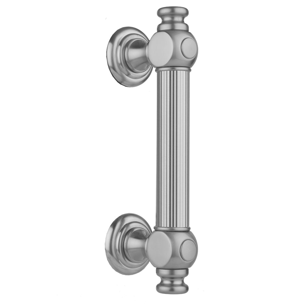 12" H61 Reeded with End Caps Front Mount Shower Door Pull in Multiple Finishes