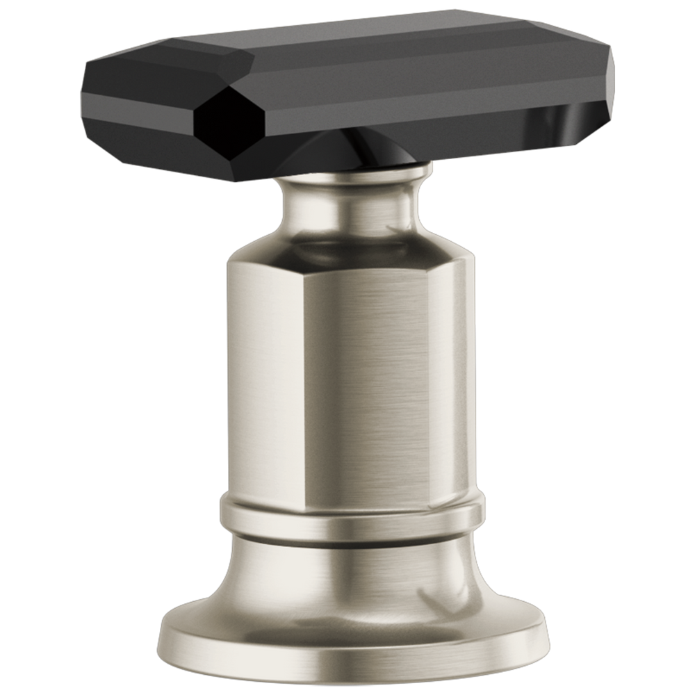 Brizo Invari®: Roman Tub Faucet Black Crystal Knob Handle Kit